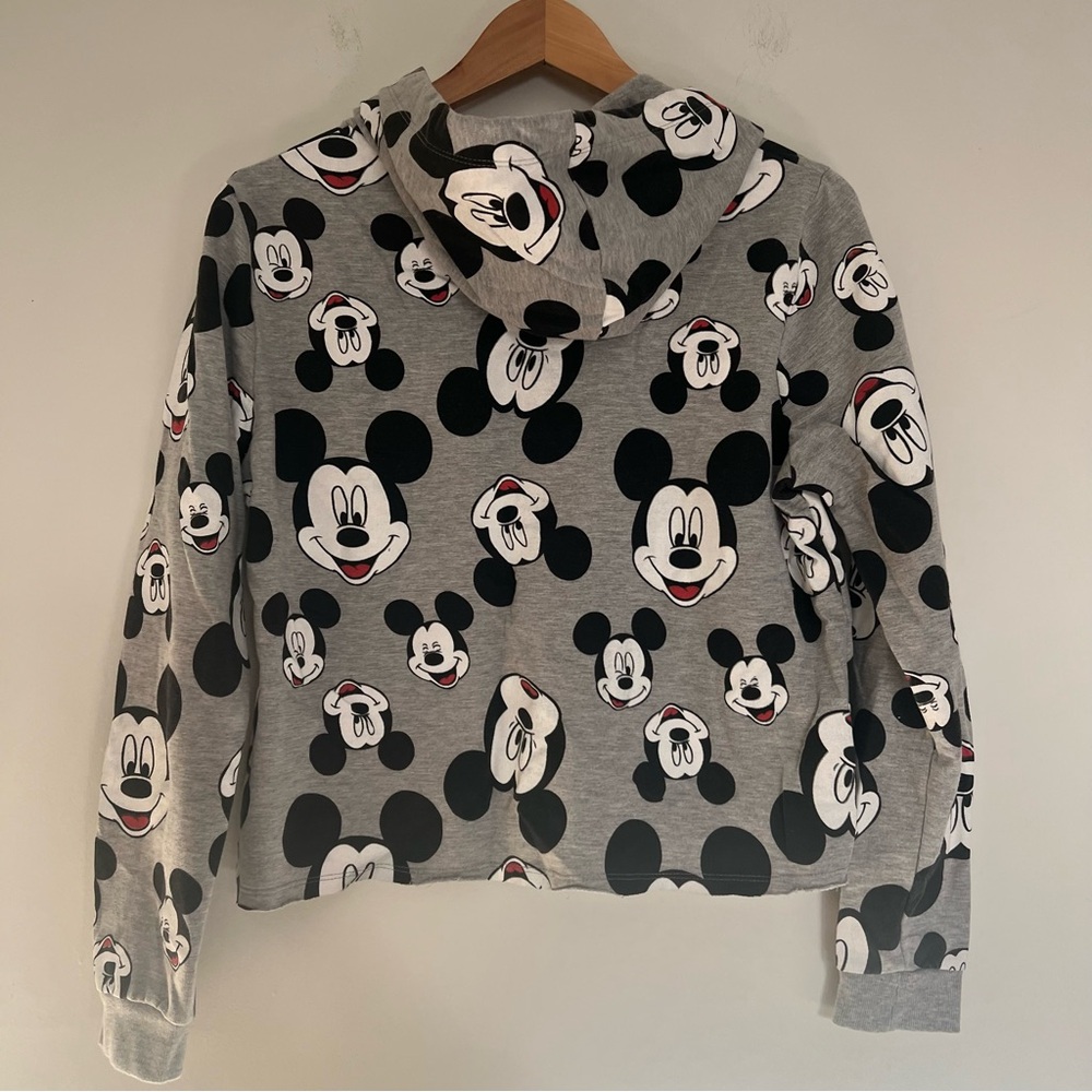 Disney Mickey Mouse Character Crop Hoodie Sweatshirt Size Large - Picture 4 of 4